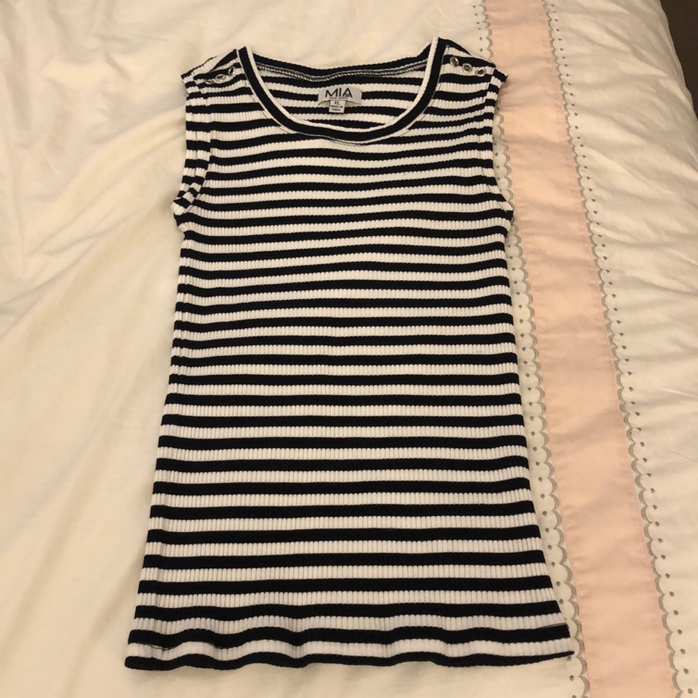 Black and White Stripe Tank